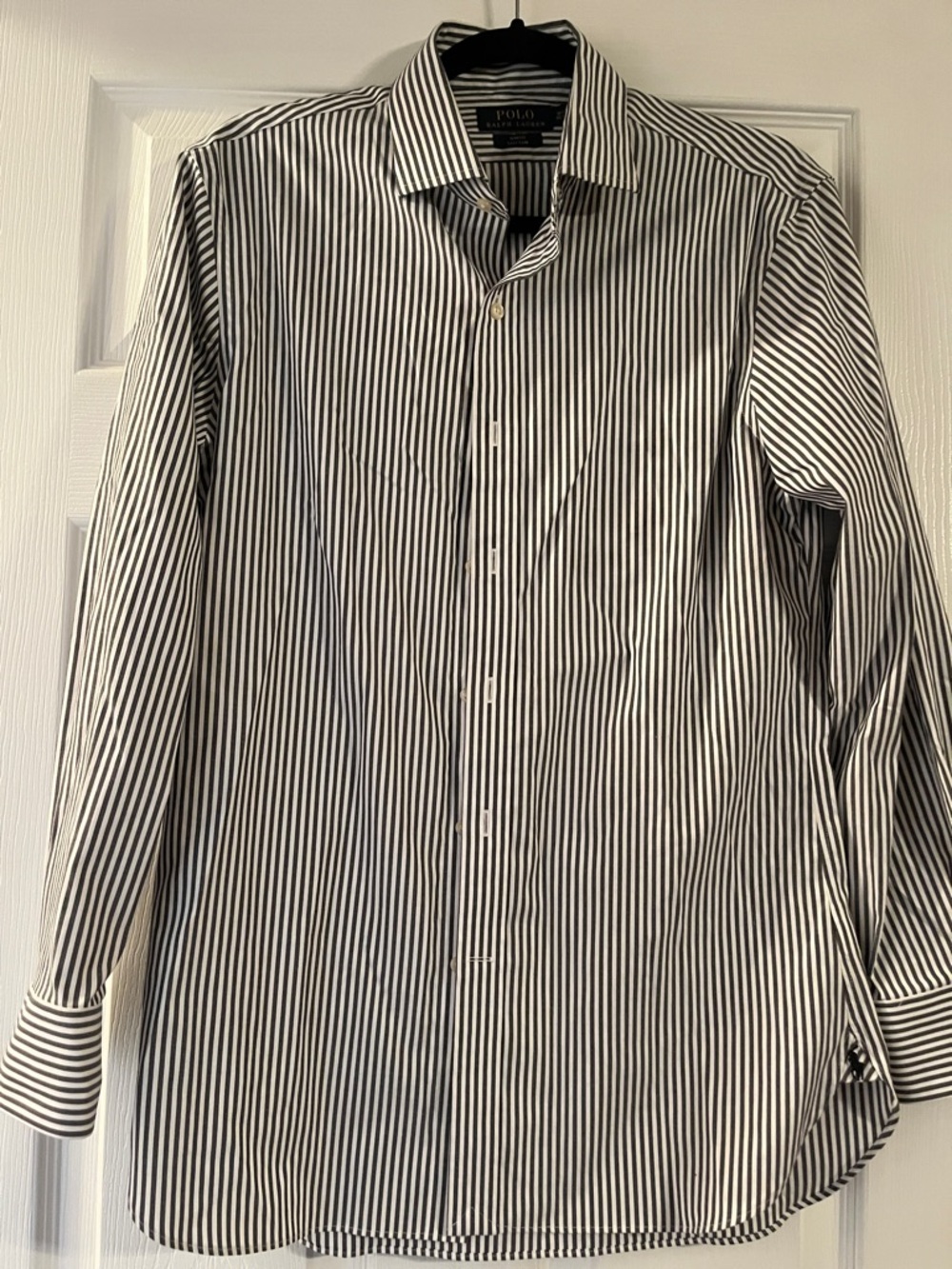 Polo by Ralph Lauren Men’s Black and White Pinstripe Dress Shirt
